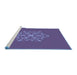 Sideview of Machine Washable Transitional Medium Slate Blue Rug, wshpat2143blu