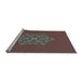 Sideview of Machine Washable Transitional Red Brown Rug, wshpat2143lblu