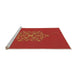 Sideview of Machine Washable Transitional Scarlet Red Rug, wshpat2143org