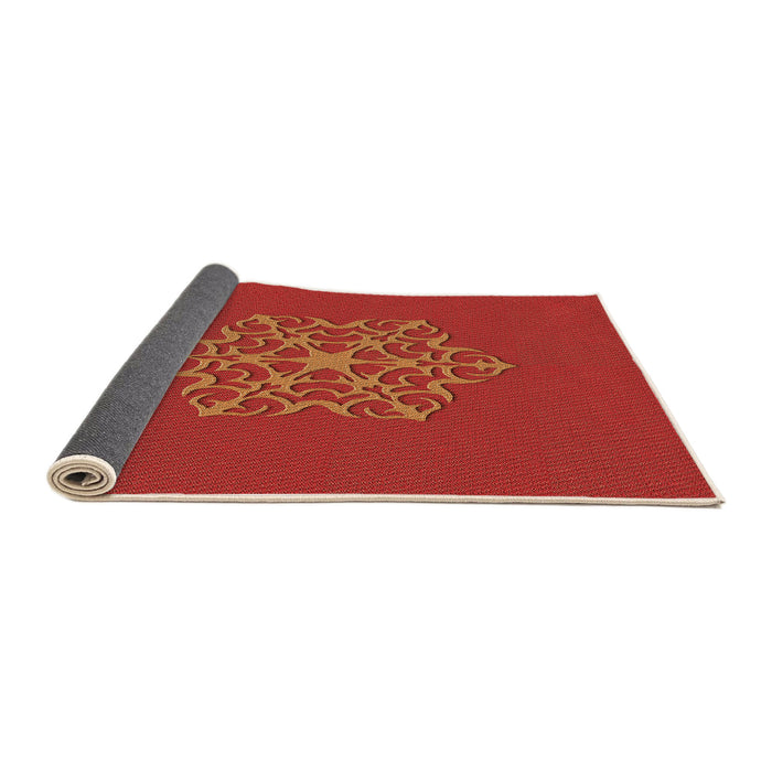 Thickness of Patterned Scarlet Red Rug, pat2143org