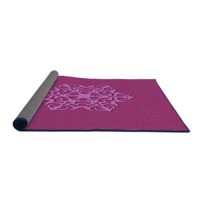Thickness of Patterned Neon Pink Rug, pat2143pur