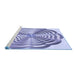 Sideview of Machine Washable Transitional Slate Blue Rug, wshpat2144blu