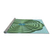 Sideview of Machine Washable Transitional Cr Green Rug, wshpat2144lblu