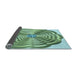 Thickness of Patterned Clover Green Rug, pat2144lblu