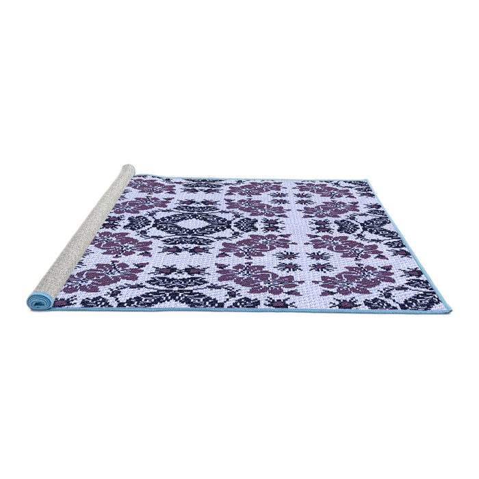 Sideview of Machine Washable Transitional Purple Haze Purple Rug, wshpat2145blu