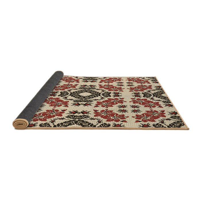 Thickness of Patterned Red Brown Rug, pat2145brn
