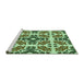 Sideview of Machine Washable Transitional Army Green Rug, wshpat2145grn