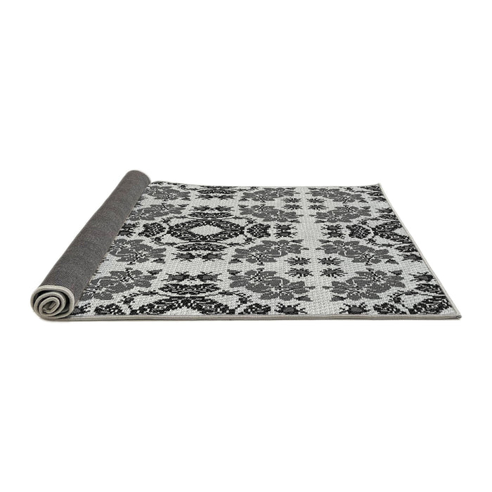 Thickness of Patterned Black Rug, pat2145gry
