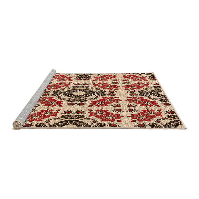 Sideview of Machine Washable Transitional Tomato Red Rug, wshpat2145org