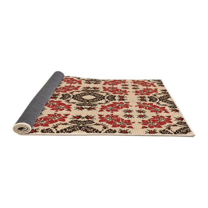 Thickness of Patterned Tomato Red Rug, pat2145org