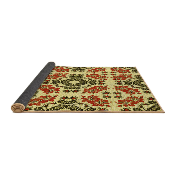 Thickness of Patterned Mustard Yellow Rug, pat2145yw