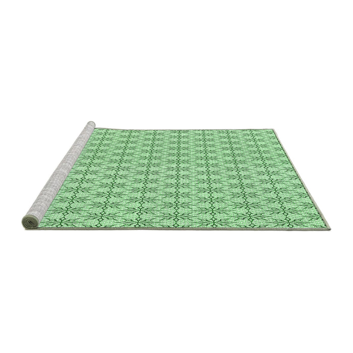 Sideview of Machine Washable Transitional Mint Green Rug, wshpat2146grn