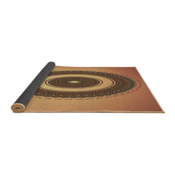 Thickness of Patterned Mahogany Brown Rug, pat2147brn