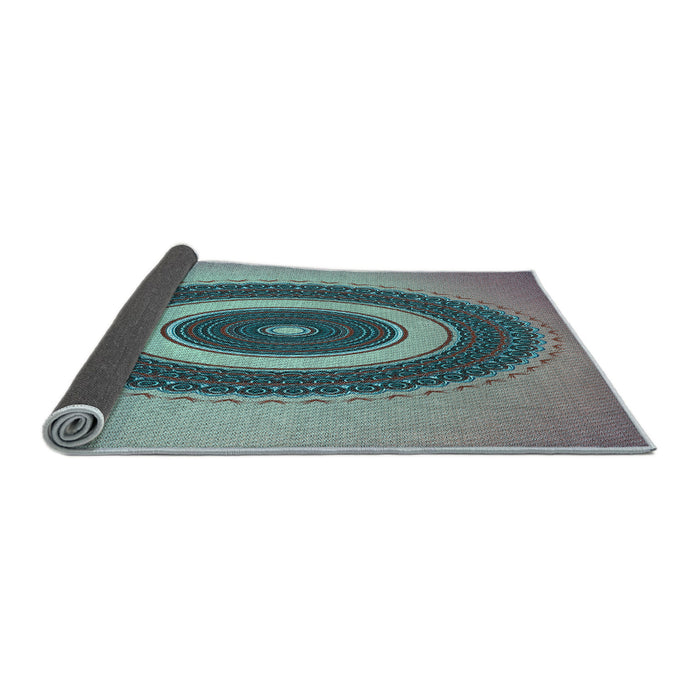 Thickness of Patterned Northern Lights Blue Rug, pat2147lblu