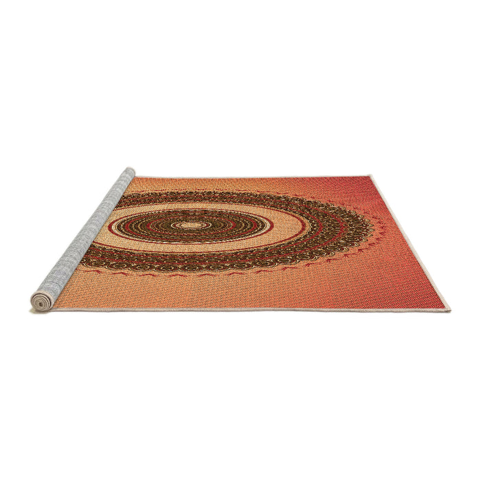 Sideview of Machine Washable Transitional Orange Rug, wshpat2147org