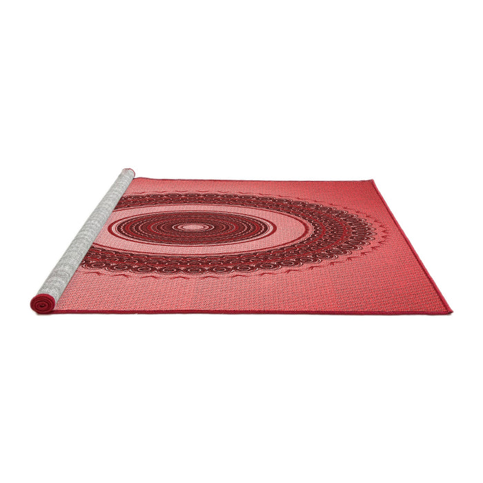 Sideview of Machine Washable Transitional Red Rug, wshpat2147rd