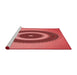 Sideview of Machine Washable Transitional Red Rug, wshpat2147rd