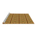 Sideview of Machine Washable Transitional Golden Brown Yellow Rug, wshpat2148yw