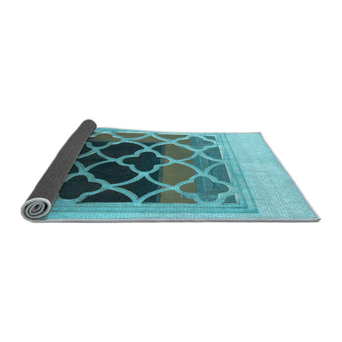 Thickness of Patterned Diamond Blue Rug, pat2149lblu