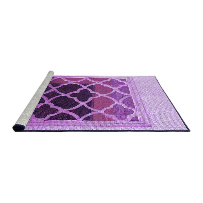 Sideview of Machine Washable Transitional Violet Purple Rug, wshpat2149pur