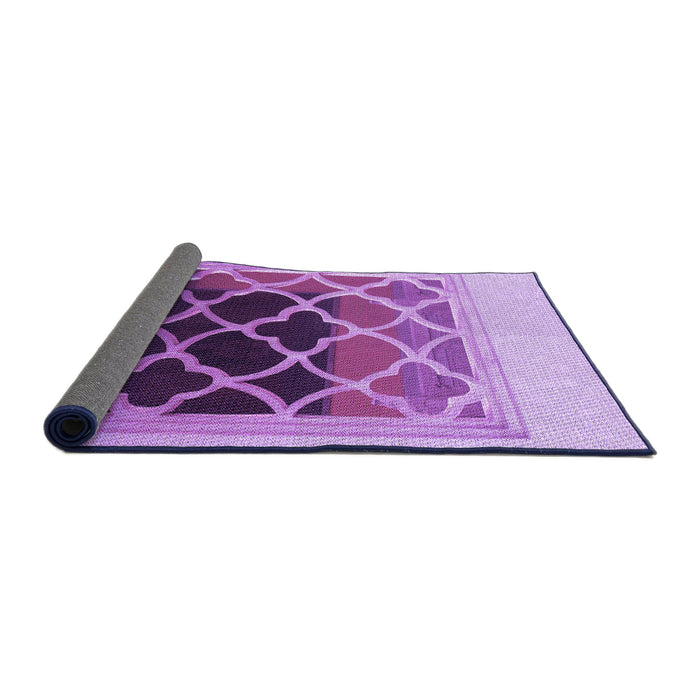 Thickness of Patterned Violet Purple Rug, pat2149pur