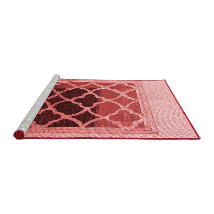 Sideview of Machine Washable Transitional Light Coral Pink Rug, wshpat2149rd