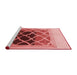 Sideview of Machine Washable Transitional Light Coral Pink Rug, wshpat2149rd