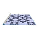 Sideview of Machine Washable Transitional Lavender Blue Rug, wshpat215blu