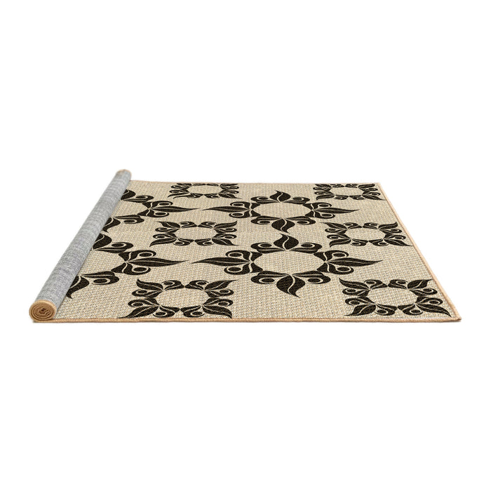 Sideview of Machine Washable Transitional Coffee Brown Rug, wshpat215brn