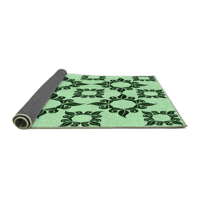 Thickness of Patterned Mint Green Rug, pat215grn