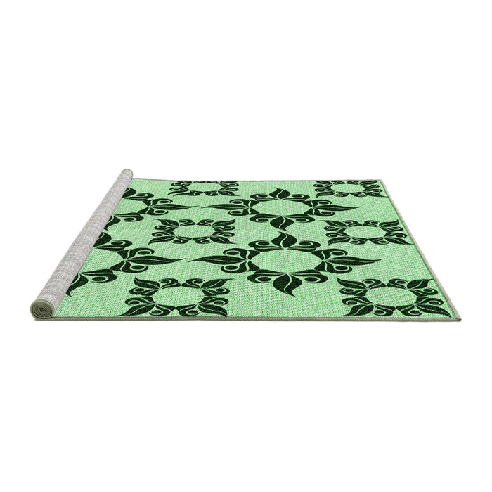 Sideview of Machine Washable Transitional Mint Green Rug, wshpat215grn