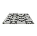 Sideview of Machine Washable Transitional Platinum Gray Rug, wshpat215gry