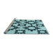 Sideview of Machine Washable Transitional Electric Blue Rug, wshpat215lblu