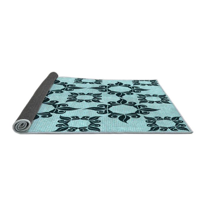 Thickness of Patterned Electric Blue Rug, pat215lblu