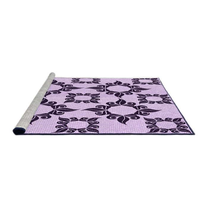 Sideview of Machine Washable Transitional Purple Rug, wshpat215pur