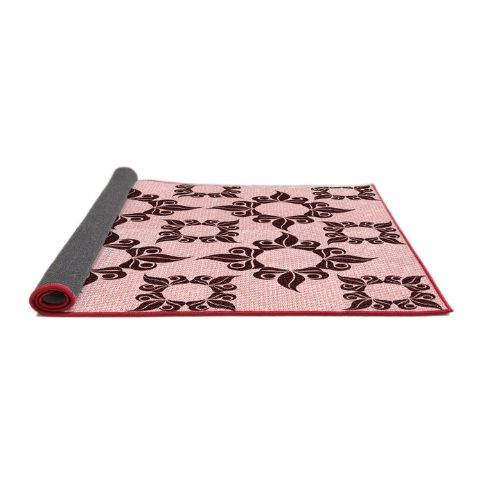 Thickness of Patterned Light Rose Pink Rug, pat215rd