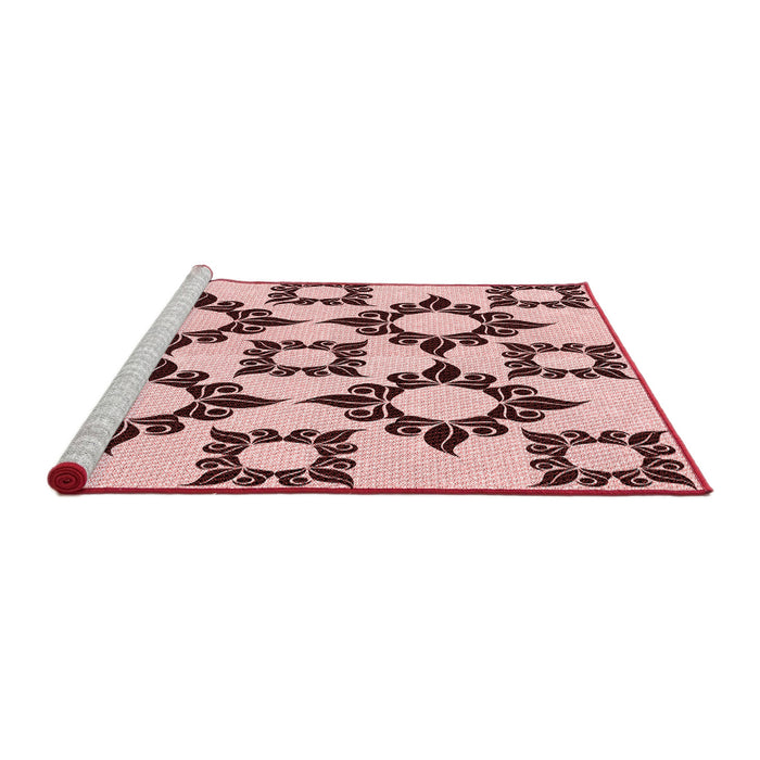 Sideview of Machine Washable Transitional Light Rose Pink Rug, wshpat215rd