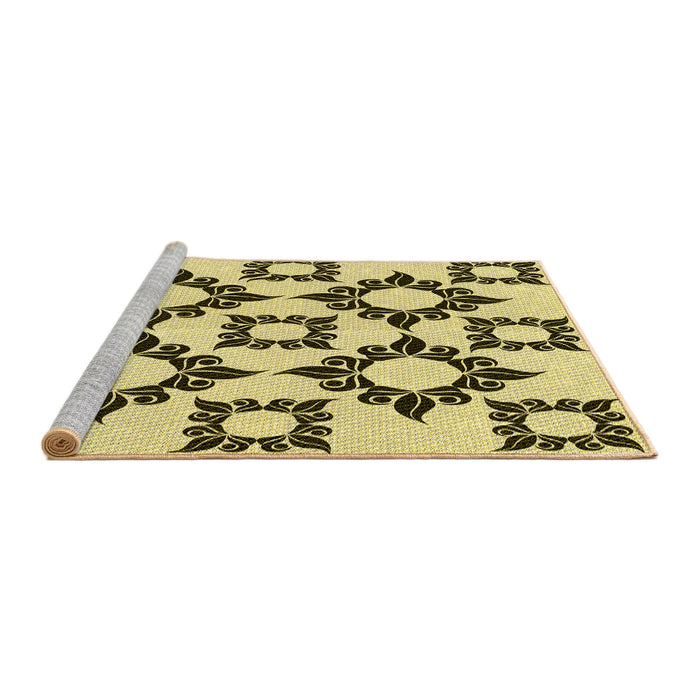 Sideview of Machine Washable Transitional Red Brown Rug, wshpat215yw