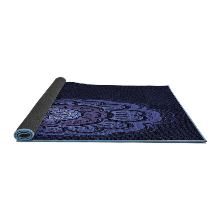 Thickness of Patterned Deep Periwinkle Purple Rug, pat2150blu
