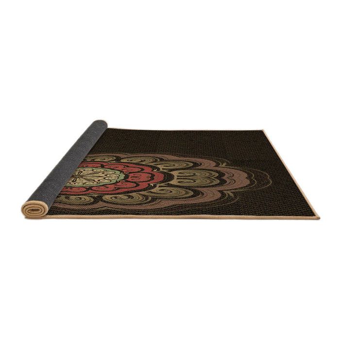 Thickness of Patterned Red Brown Rug, pat2150brn