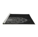 Sideview of Machine Washable Transitional Black Rug, wshpat2150gry