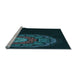 Sideview of Machine Washable Transitional Black Rug, wshpat2150lblu