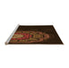 Sideview of Machine Washable Transitional Saddle Brown Rug, wshpat2150org