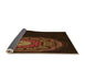 Thickness of Patterned Saddle Brown Rug, pat2150org