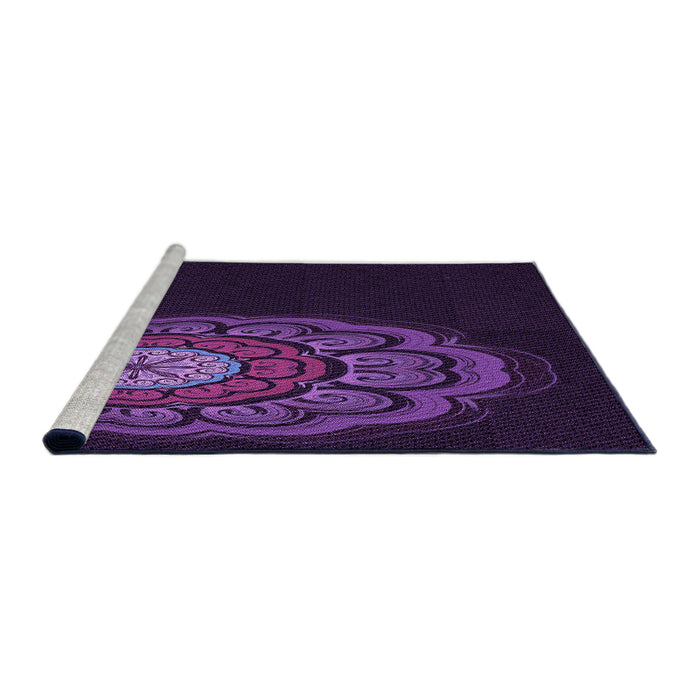 Sideview of Machine Washable Transitional Deep Purple Rug, wshpat2150pur