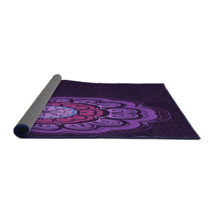 Thickness of Patterned Deep Purple Rug, pat2150pur