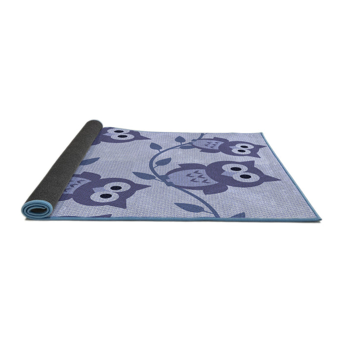 Thickness of Patterned Blue Rug, pat2151blu