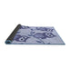 Thickness of Patterned Blue Rug, pat2151blu