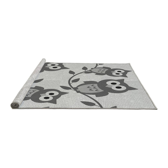 Sideview of Machine Washable Transitional Gray Rug, wshpat2151gry