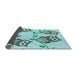 Thickness of Patterned Blue Rug, pat2151lblu